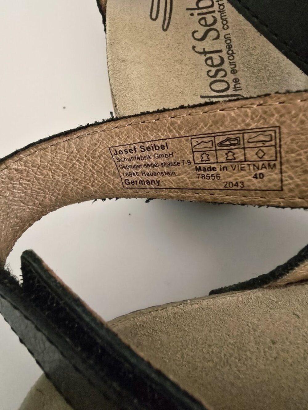 Josef Seibel Tonga 25 Black Leather Cork Open Toe Sandals 40 9 9.5 Shoes Womens - Picture 4 of 10